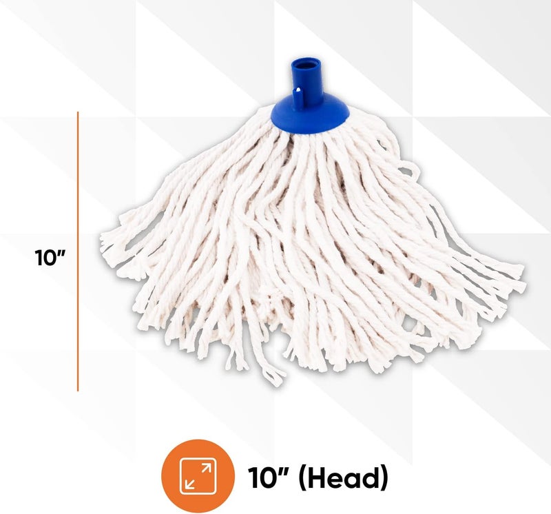 Superio Cotton Mop Head Refill for Hardwood Floor Self Wringing Mop - 10" Strings - Image 2