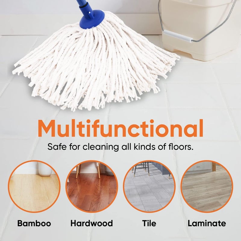 Superio Cotton Mop Head Refill for Hardwood Floor Self Wringing Mop - 10" Strings - Image 4