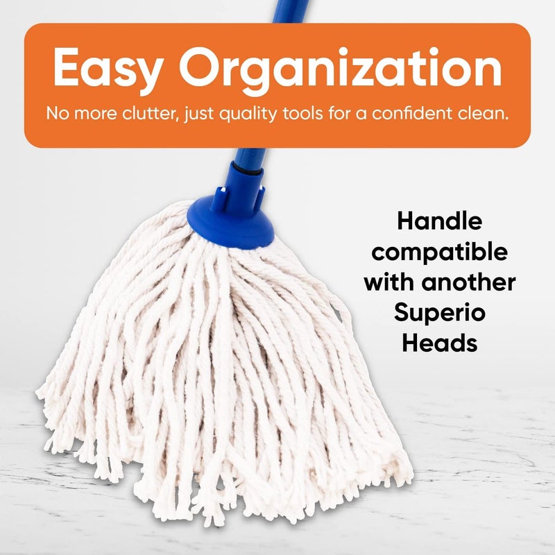 Superio Cotton Mop Head Refill for Hardwood Floor Self Wringing Mop - 10" Strings - Image 5