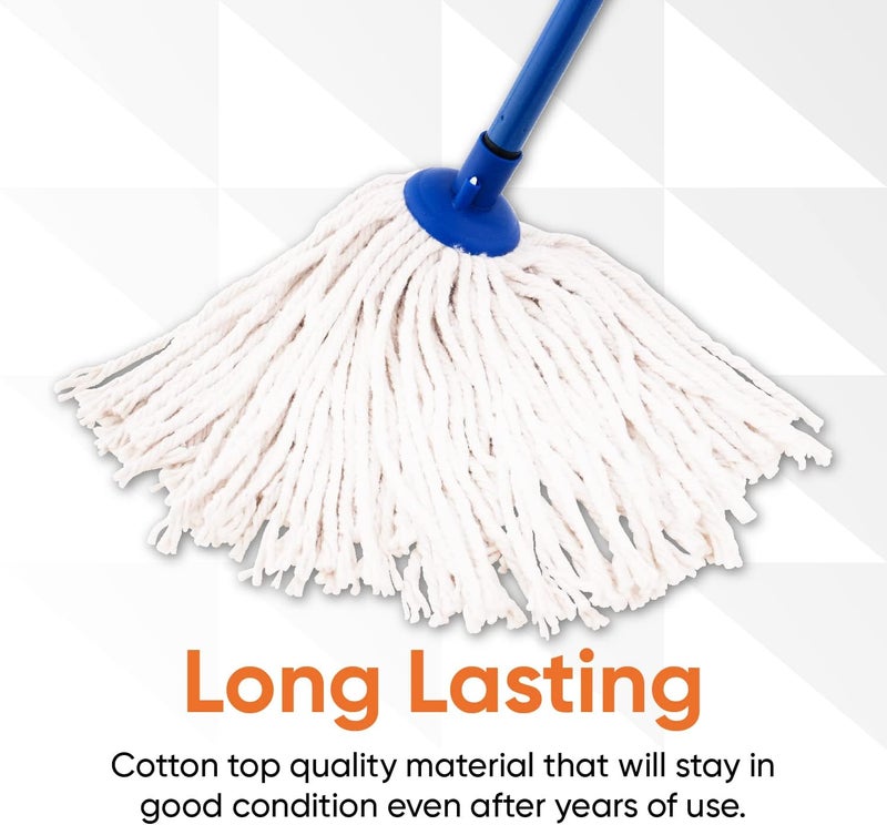 Superio Cotton Mop Head Refill for Hardwood Floor Self Wringing Mop - 10" Strings - Image 3