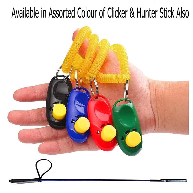 Pups&Pets 1 Pcs 30 Inches Rubber Plastic & Nylon Training Hunter Stick and 1 Pc 6.3 cm Clicker with Spiral Wrist Loop Plastic Training Aid Clicker for Dog/Cat/Kitten/Puppy (Color May Vary) - Image 4