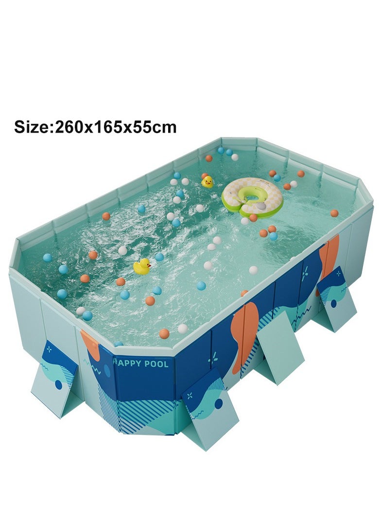 XiuWoo - Outdoor Foldable Swimming Pool for kids and Adults Non-Inflatable Hard Plastic Anti-Slip PVC Family Pool Summer Water Party for Outdoor Garden Backyard 2.6m/102in - Image 1
