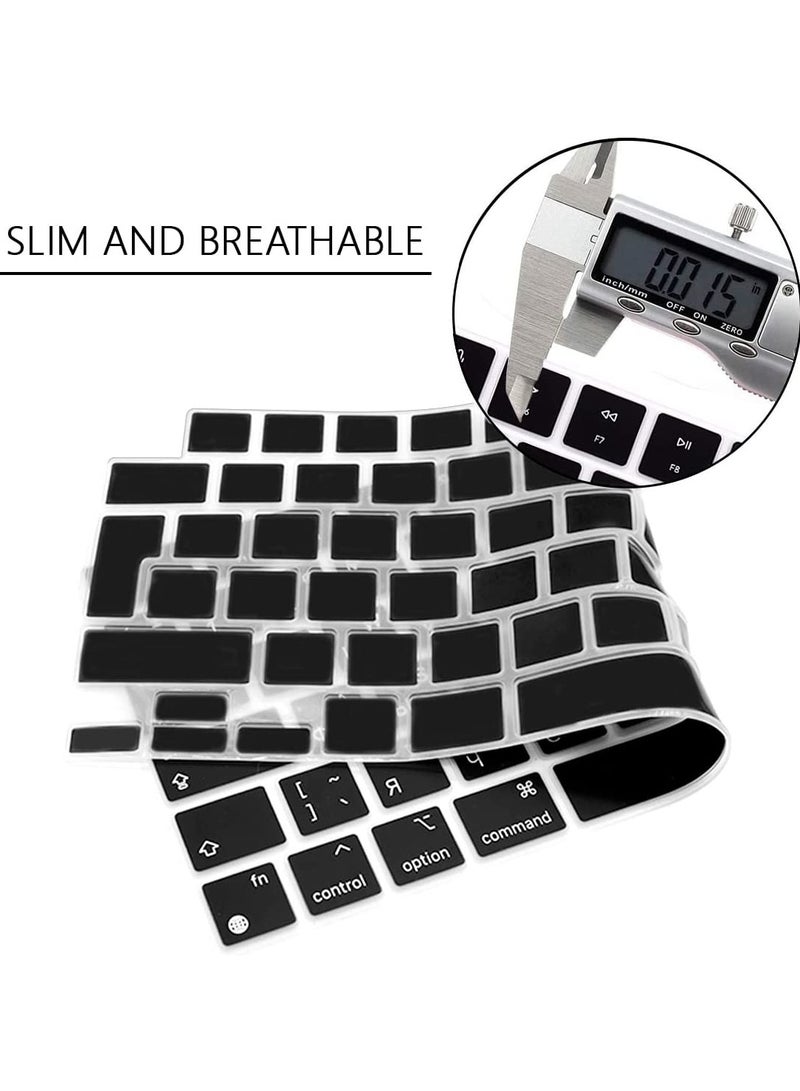 AMM EU/UK Version Russian/English Silicone Keyboard Cover Compatible with MacBook New Air 13.6" & 15.3" M4/M3/M2 Model:-A3113/A2681/A2941/A3114 Release 2024/2023/2022"& MacBook Pro 14.2" & 16.2" M4/M3/M2/M1 Model:- A3112/A3185/A3401/A2992/A2918/A2779/A2442/ A3403/A3186/A2991/A2780/A2485 Release 2024-2021" Black - Image 4