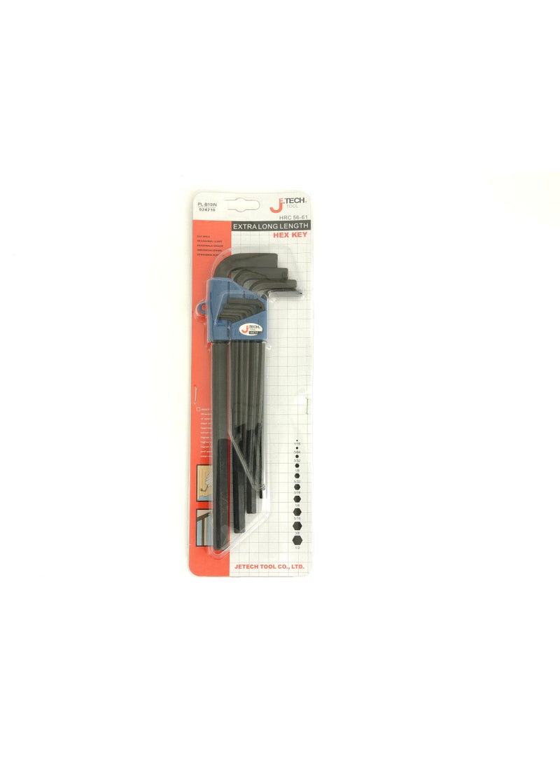 Jetechtool 10-Piece Hex Key Wrench Set, SAE, Heat-Treated, L-Style, Flat, Premium Alloy Steel with Black Finish, 1/6-inch to 1/2-Inch Large Allen Key Set - PL-B10IN - Image 5