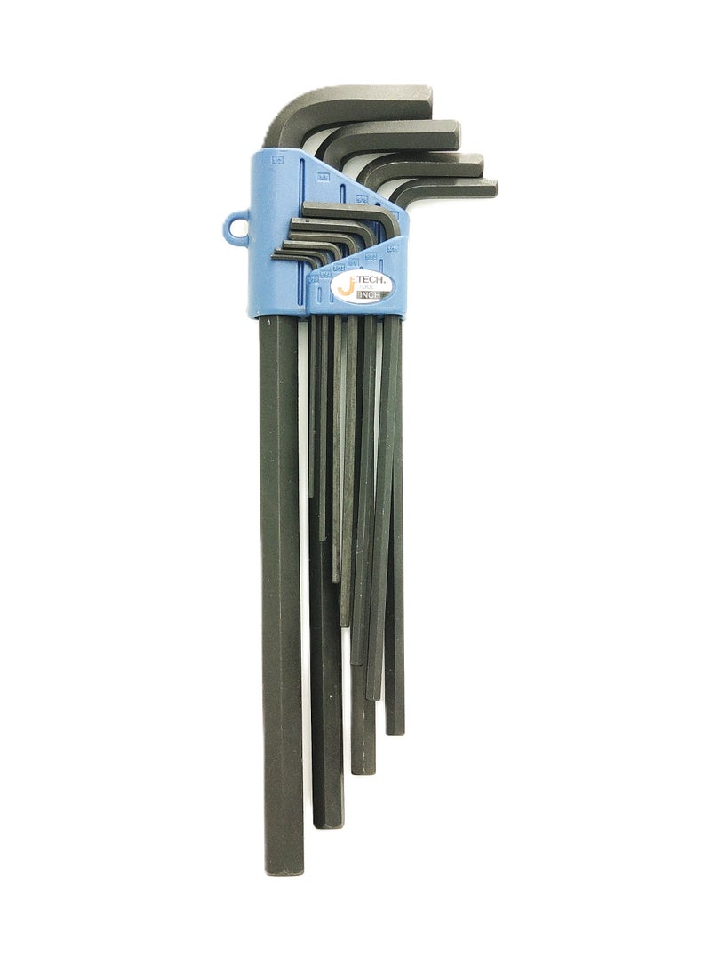 Jetechtool 10-Piece Hex Key Wrench Set, SAE, Heat-Treated, L-Style, Flat, Premium Alloy Steel with Black Finish, 1/6-inch to 1/2-Inch Large Allen Key Set - PL-B10IN - Image 1