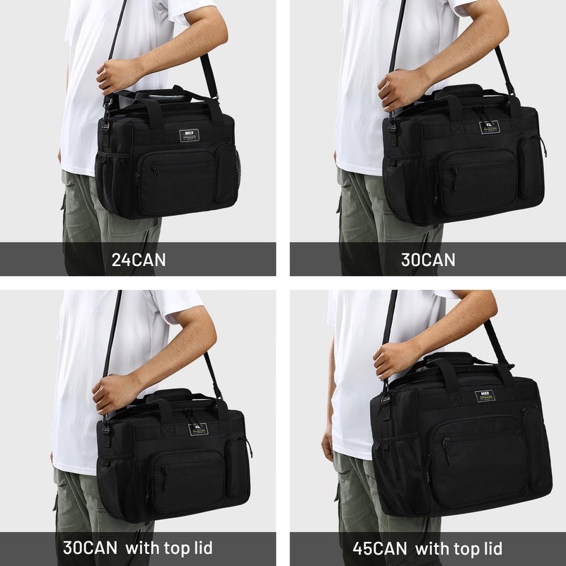 MIER Large Lunch Box for Men Women Adult Insulated Soft Sided Cooler 30 Can Leakproof Lunch Bag Collapsible for Work Travel Camping Beach, 18L (Army Green-No Luggage Strap) - Image 5