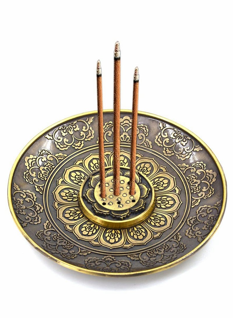 Excefore حامل أعواد البخور المصنوع من النحاس ًموقد بخور 9 فتحات للبخور - Image 1