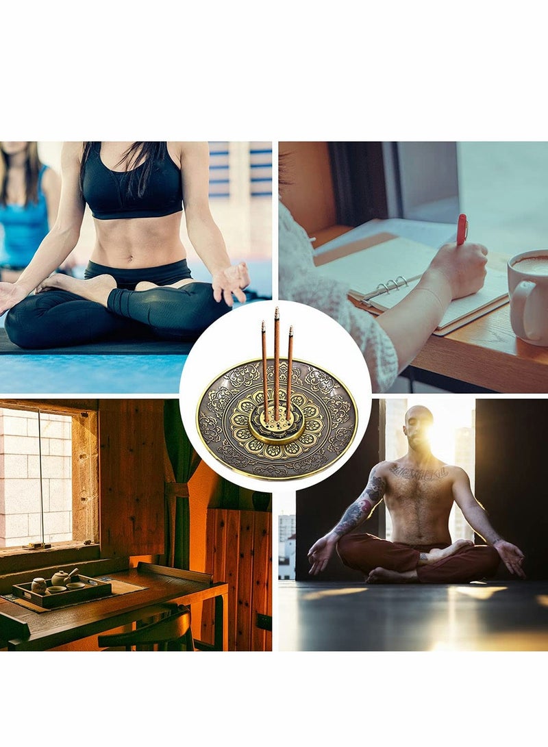 Excefore حامل أعواد البخور المصنوع من النحاس ًموقد بخور 9 فتحات للبخور - Image 4