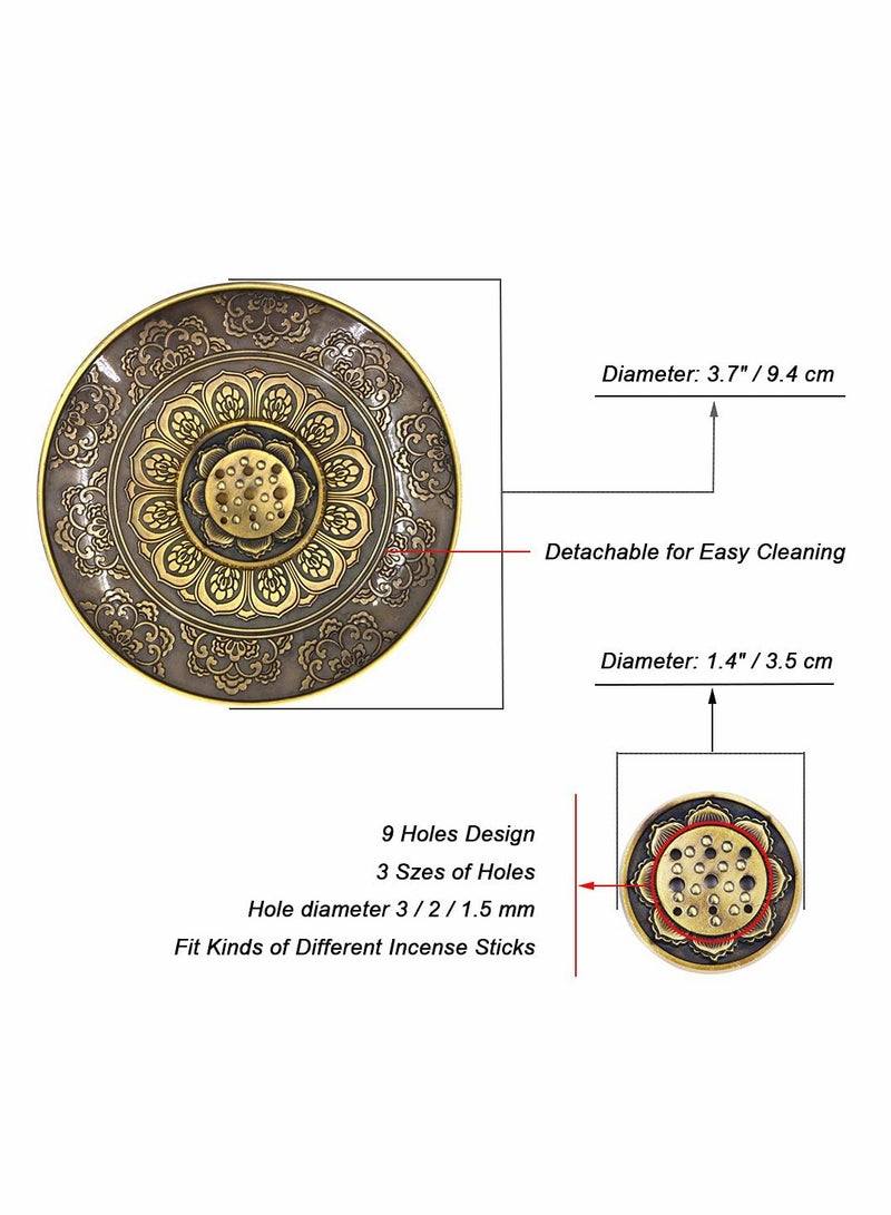 Excefore حامل أعواد البخور المصنوع من النحاس ًموقد بخور 9 فتحات للبخور - Image 2