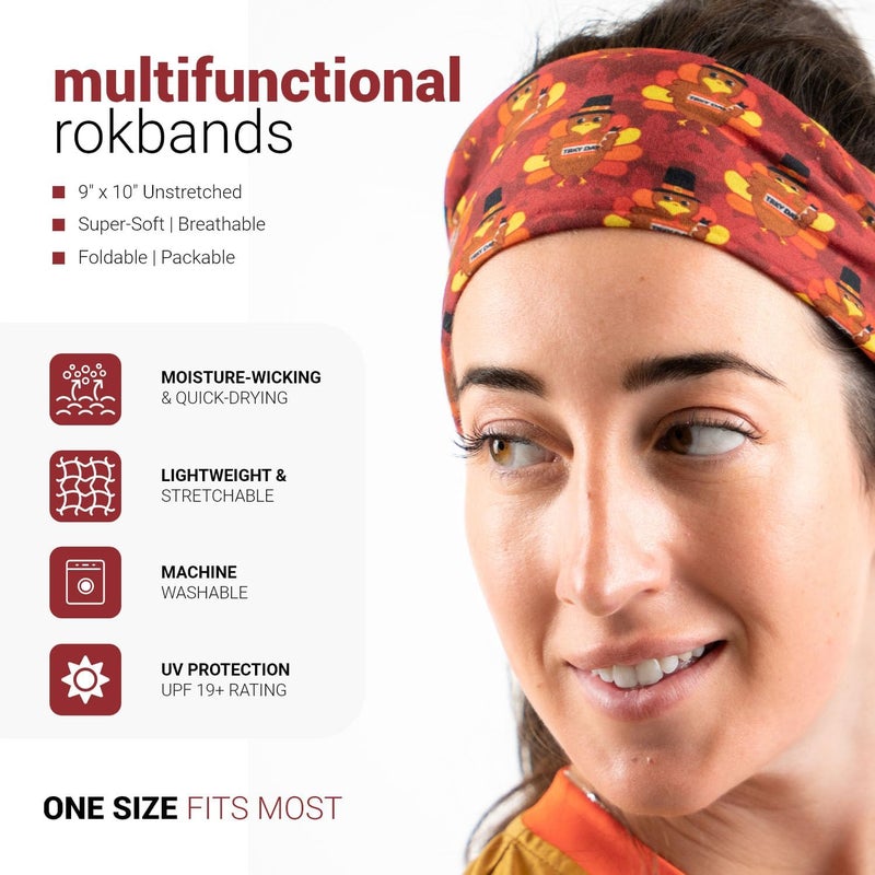 Gone For a Run RokBAND Multi-Functional Holiday Running Neck Gaiter or Headband | Thanksgiving Turkey Trot Styles - Image 4