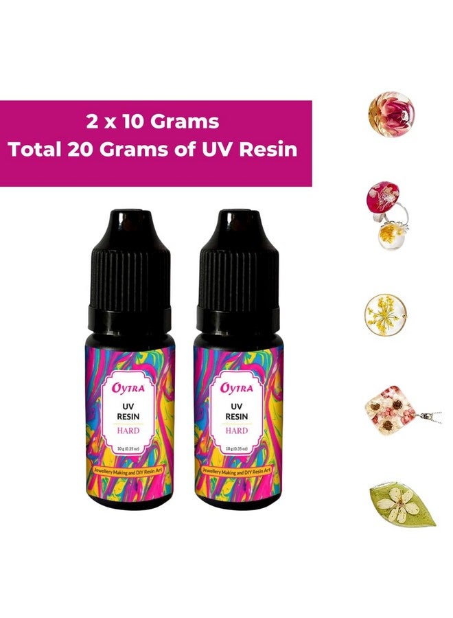 Oytra UV Resin Hard Clear Glossy Finish for Artists and Professionals Polymer Clay Gloss DIY Jewelry Craft Decoration Casting Coating (20 Grams) - Image 2