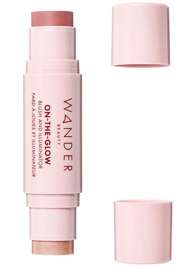 Wander Beauty On-the-Glow Blush and Illuminator - Bare/Nude Glow - 7-in-1 Hydrating Cream Blush & Highlighting Stick - Stick Blush for Cheeks, Lip, Face & Body - Highlighter Makeup & Blush - 0.4 oz - Image 1