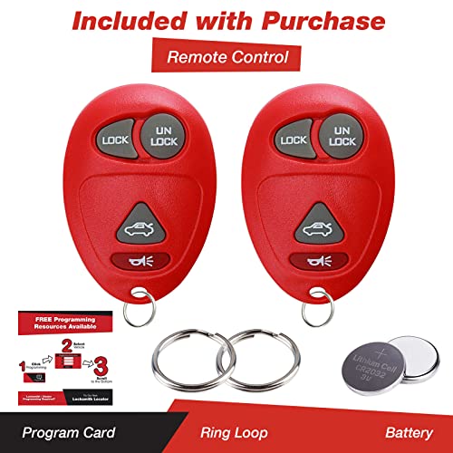 KeylessOption Keyless Entry Remote Control Car Key Fob Replacement for L2C0007T -Red (Pack of 2) - Image 2