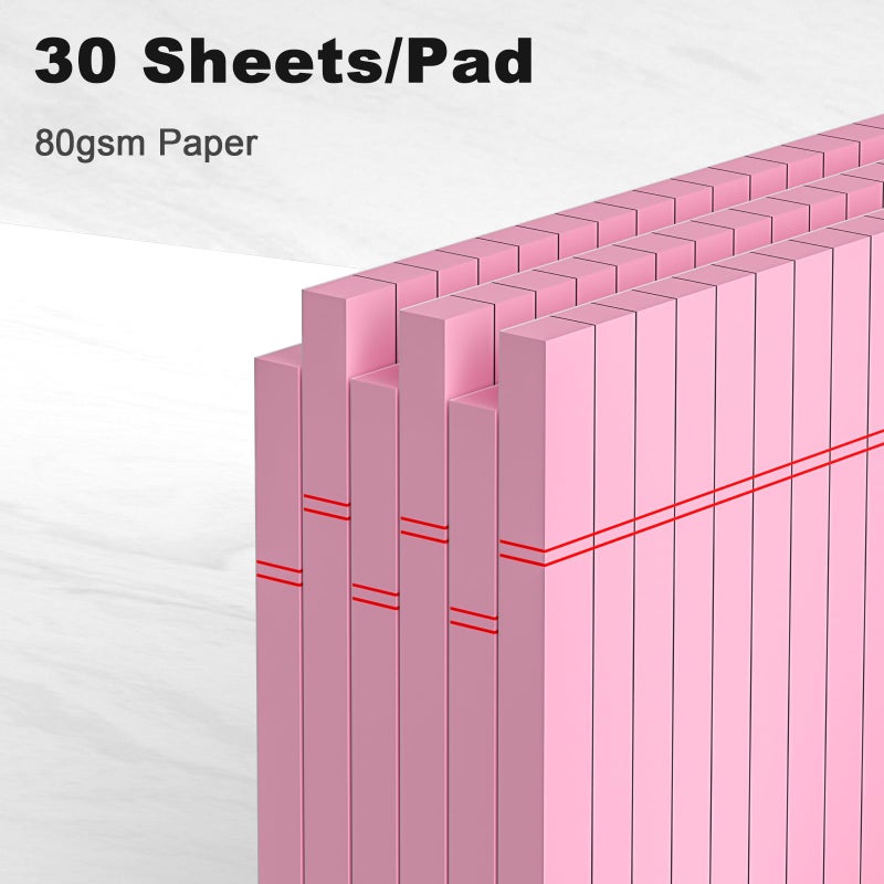 AILZFEI 6pcs Small Note Pad 5x8 College Ruled Pink Legal Pads Paper Notepads 6 Pack Study Back Writing Pads 5 x 8 Legal Pads Perforated Narrow Ruled Pads of Paper Pink - Image 3