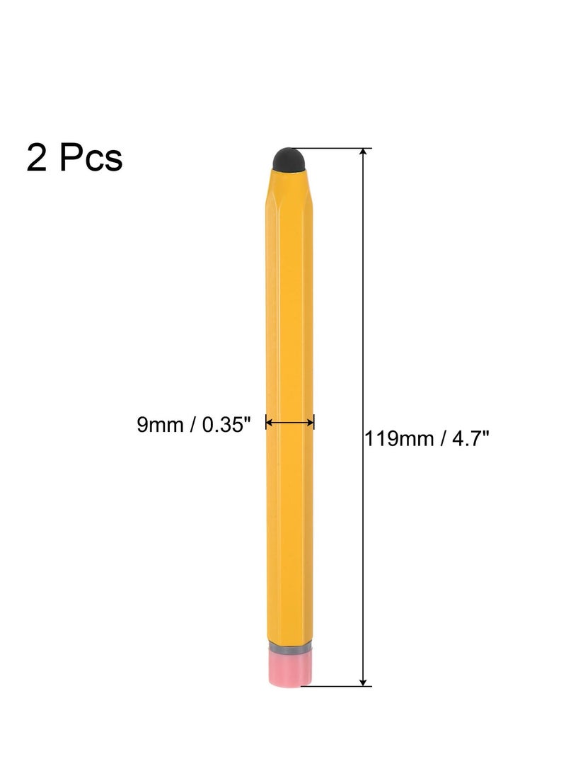 Excefore - 2 Pcs Kids Stylus Pens for Touch Screens Hexagon Pencil Shaped Stylus Crayon Stylus Pen for Children Youth Girls Boys Compatible with iPhone Android Edition Tablet Universal Devices, Yellow - Image 1