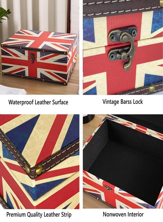 Amedoo Vintage Union Jack Flag Treasure Box - Wooden Storage Decorative Box with Lid, Durable Trinket Jewelry Memento Keepsake Case, Gifts for Kids, Girls, Boys, Women, Home Decor (Small) - Image 5