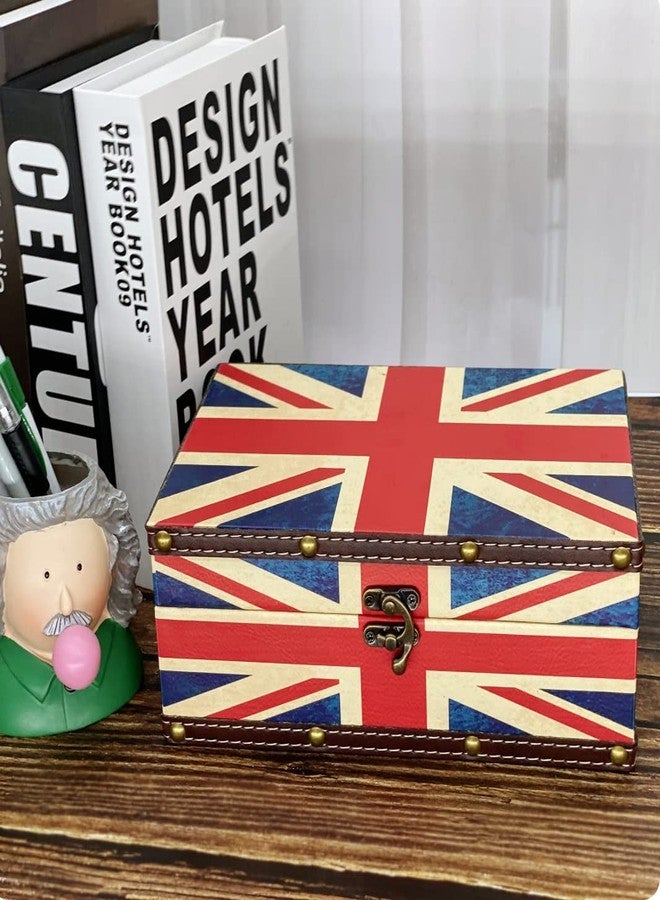 Amedoo Vintage Union Jack Flag Treasure Box - Wooden Storage Decorative Box with Lid, Durable Trinket Jewelry Memento Keepsake Case, Gifts for Kids, Girls, Boys, Women, Home Decor (Small) - Image 2
