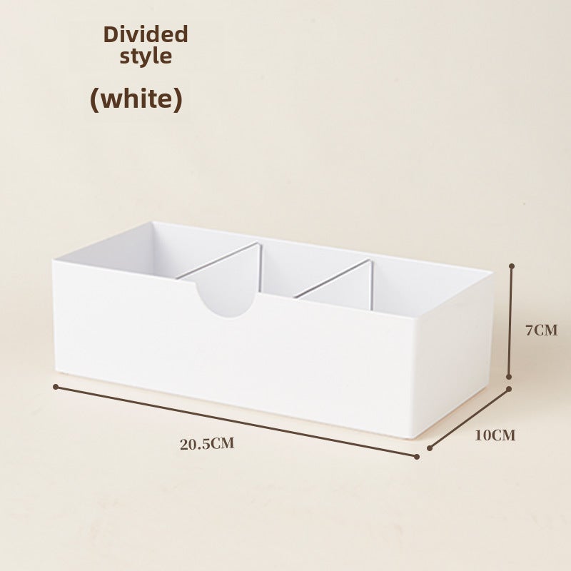 Mirror Cabinet storage box bathroom bathroom cabinet compartment organizing box washstand cosmetics lipstick desktop storage rack(White separated style) - Image 1