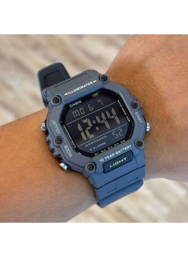 كاسيو ساعة كاسيو AE-1600H-8BVDF رقمية للجنسين، مقاومة للماء 100 م، بطارية 10 سنوات، إضاءة LED – رمادي/أسود - Image 4