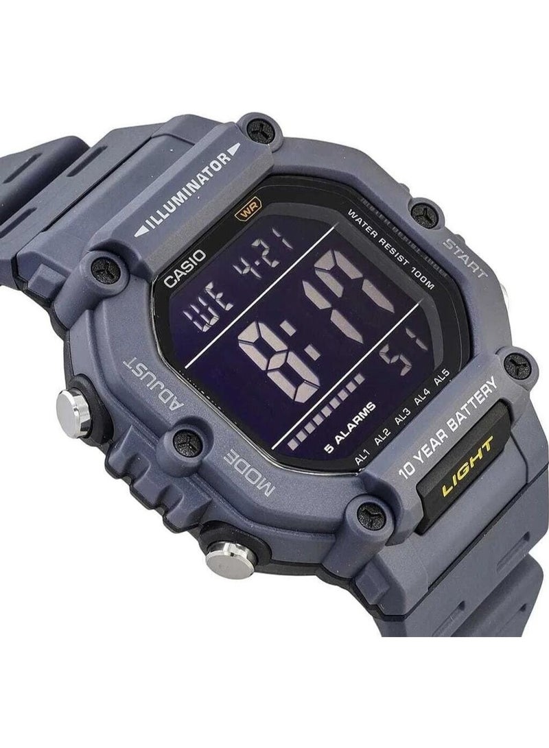 كاسيو ساعة كاسيو AE-1600H-8BVDF رقمية للجنسين، مقاومة للماء 100 م، بطارية 10 سنوات، إضاءة LED – رمادي/أسود - Image 2