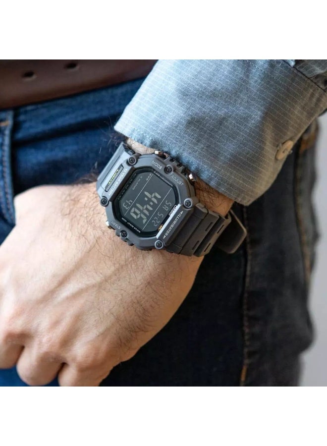 كاسيو ساعة كاسيو AE-1600H-8BVDF رقمية للجنسين، مقاومة للماء 100 م، بطارية 10 سنوات، إضاءة LED – رمادي/أسود - Image 5