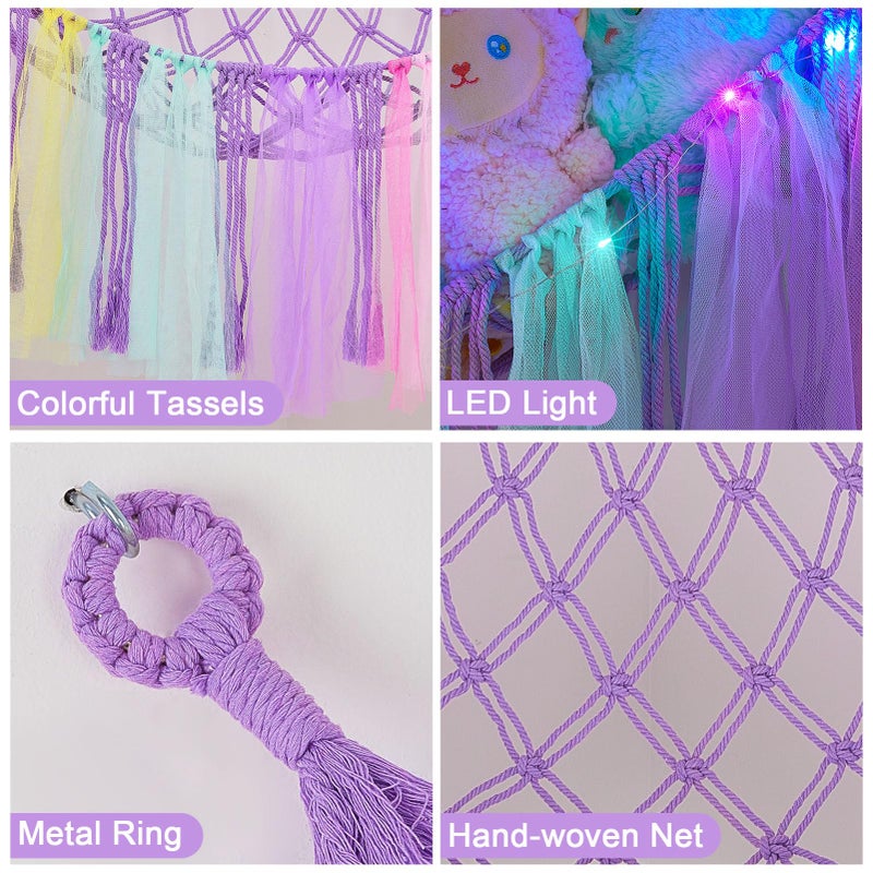 FIOBEE Stuffed Animals Net or Hammock with LED Light, Toy Hammock Hanging Stuffed Animals Storage Organizer Holder Room DÃ©cor for Nursery Kids Bedroom - Image 5