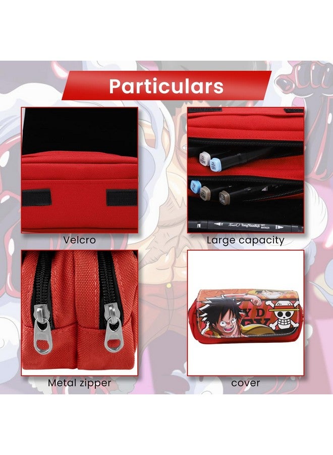 Fancyku Polyester One Piece Pencil Case, Anime Pencil Pouch, Cartoon Prints Pen Pouch, Large Capacity Pu Pencil Bag Stationery Organizer, Students Gift, Multicolor - Image 4