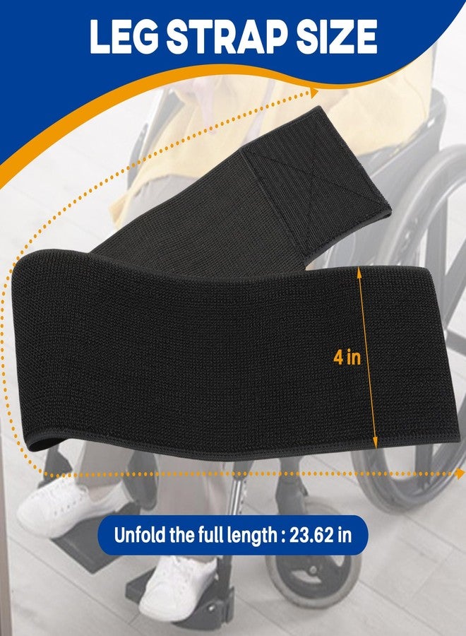 Terixe 2 Pack Wheelchair Leg Straps - Polyester Material, Reliable & Elastic - Foot, Calf & Seat Belt Restraints for Wheelchair Accessory (Width 4 inches) - Image 4