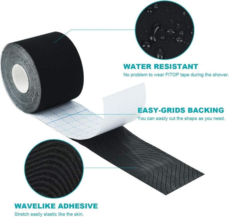 D-Fix ® Kinesiology Tape (5 m X 5 cm) Latex Free Breathable Athletic Sports Tape for Injury, Muscle Support, Pain Relief, Joint Support and Physiotherapy-Black - Image 3