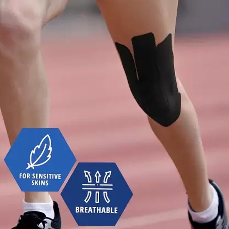 D-Fix ® Kinesiology Tape (5 m X 5 cm) Latex Free Breathable Athletic Sports Tape for Injury, Muscle Support, Pain Relief, Joint Support and Physiotherapy-Black - Image 2