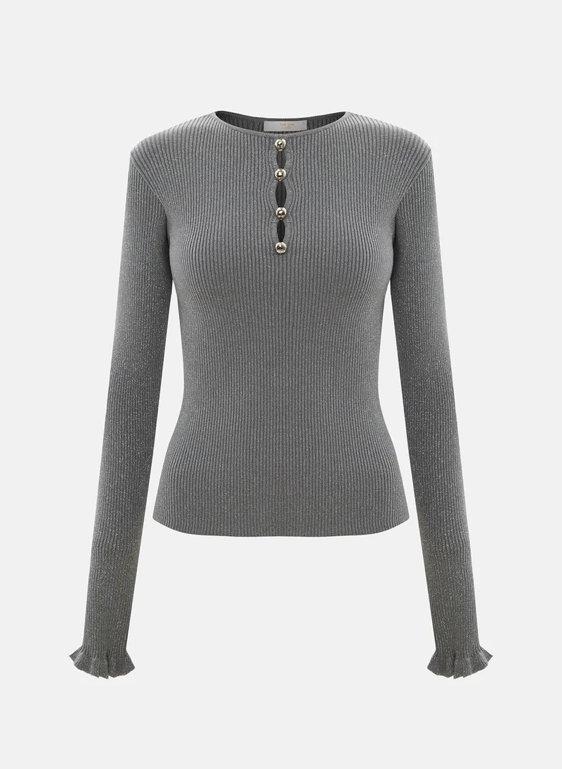 Lichi  Metallised yarn jumper with silver decor for Women | Best Price UAE