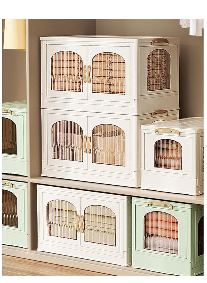 Generic Multifunctional folding storage cabinet, clothes, shoes, hats and bags storage cabinet, cosmetics storage box, coffee, milk, drinks, snacks storage box, 55*32.5*66.5cm, 2 layer  - Image 3