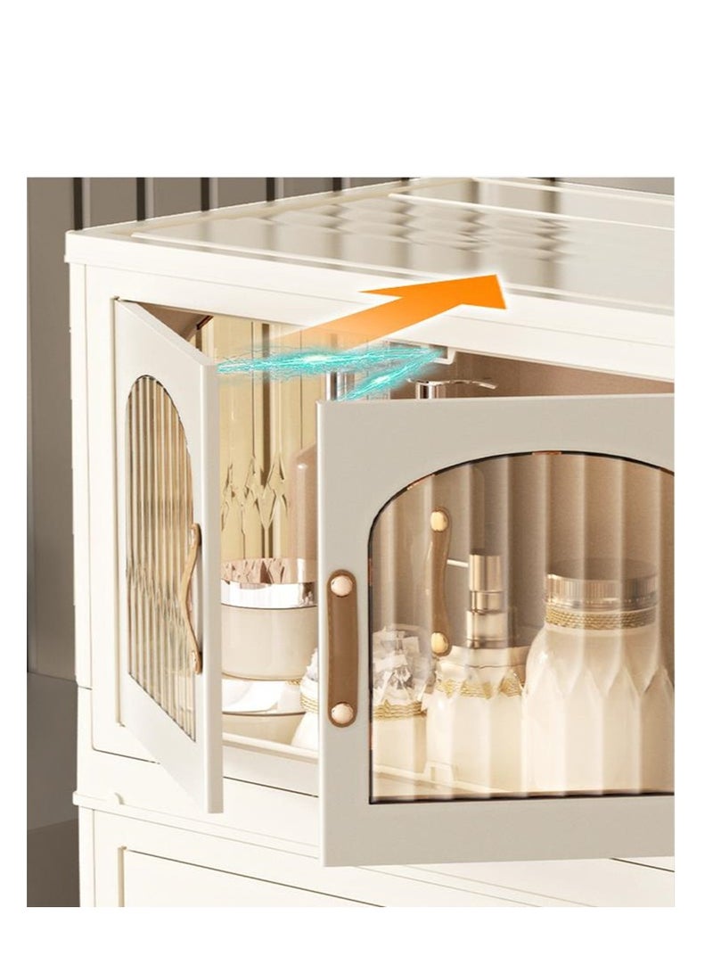 Generic Multifunctional folding storage cabinet, clothes, shoes, hats and bags storage cabinet, cosmetics storage box, coffee, milk, drinks, snacks storage box, 55*32.5*66.5cm, 2 layer  - Image 5