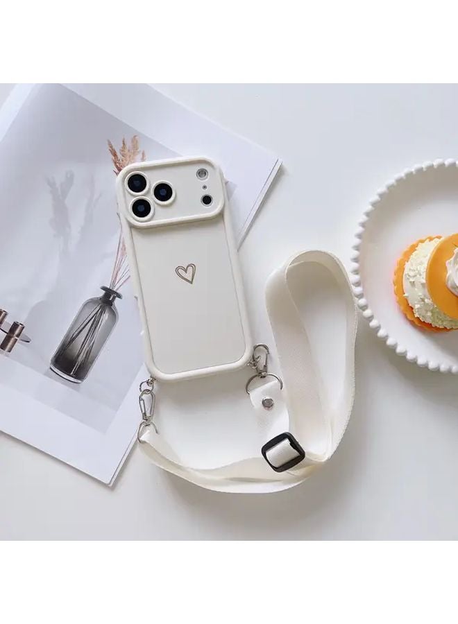 Brown Bamboo Lanyard Phone Case Compatible with iPhone 12 Minimalist Heart Design - Image 5