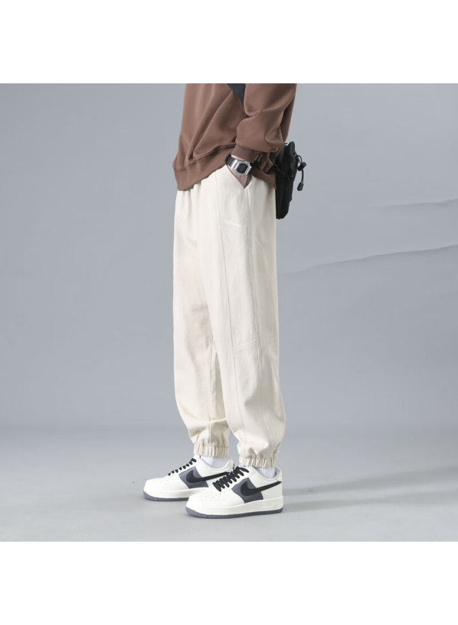 Dingfengbaoluo Men's Casual Pants Tapered Leg Spring Summer All-match Brand Workwear Sports Long Trousers K2061 Khaki 5XL - Image 2