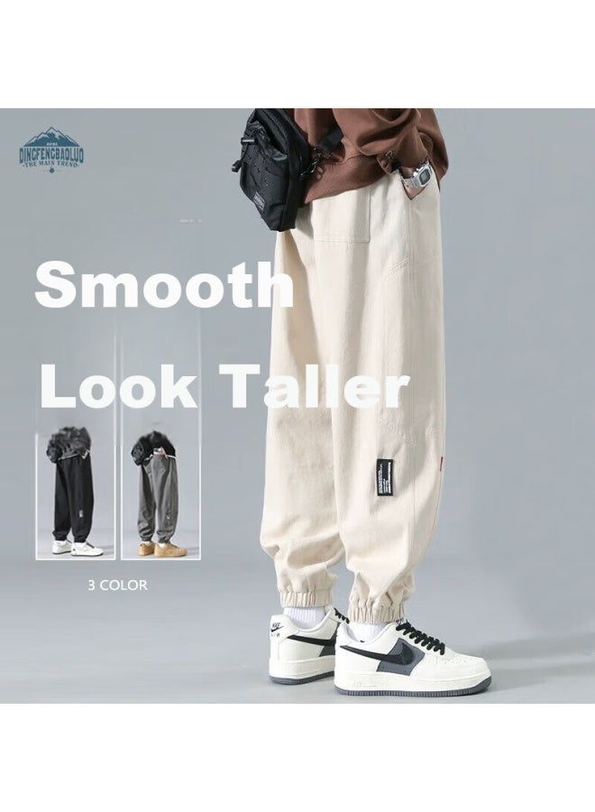 Dingfengbaoluo Men's Casual Pants Tapered Leg Spring Summer All-match Brand Workwear Sports Long Trousers K2061 Khaki 5XL - Image 1