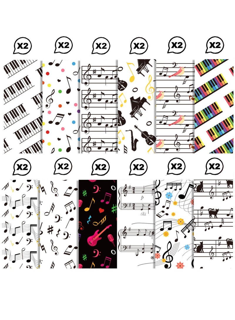 Zikra 24 Sheets Musical Notes Scrapbook Paper Pad Double-Sided Black White Music Themed Pattern Decorative Craft Paper for Card Making Photo Album Journal DIY Craft, 11.8'' x 11.8'' - Image 3