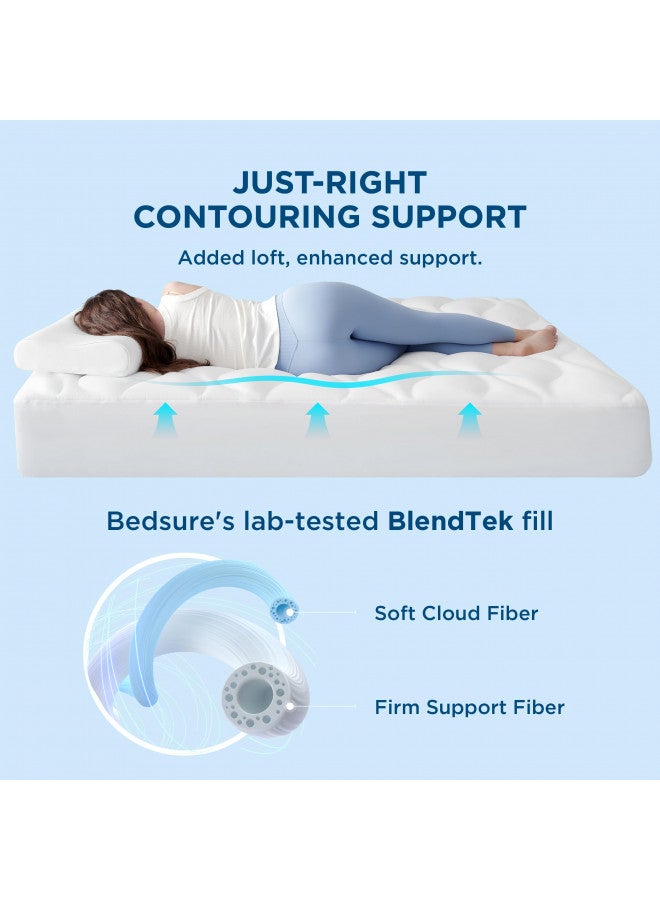 Bedsure Bedsure Breescape Waterproof Mattress Protector Queen- Soft Fluffy Mattress Pad, Quilted Cooling Mattress Topper, Deep Pocket Fits 8"-21" Mattresses, Breathable Bed Mattress Cover Queen, White  - Image 2