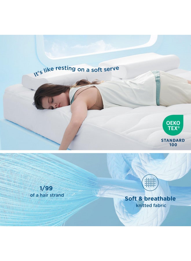Bedsure Bedsure Breescape Waterproof Mattress Protector Queen- Soft Fluffy Mattress Pad, Quilted Cooling Mattress Topper, Deep Pocket Fits 8"-21" Mattresses, Breathable Bed Mattress Cover Queen, White  - Image 3