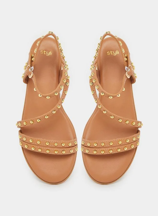 Styli Styli Studded Ankle Strap Sandals