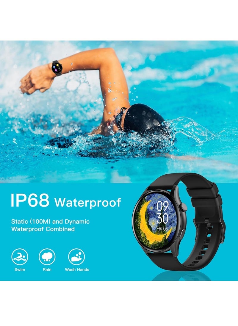 LYCKA - Lycka Smart Watch Bluetooth Calling Smarto’W Lite Large HD Full Display 24h Heart Rate Monitoring Ip67 watrproof Black - Image 1