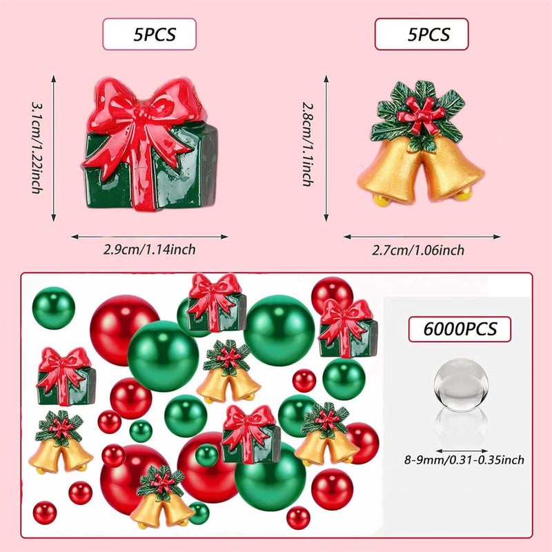 klarako 6066 Pieces Christmas Vase Filler Beads Floating Pearls Water Gel Beads, Christmas Vase Filler Beads Floating Pearls for Vase Filler Table Centerpieces Christmas Home Party Decoration - Image 4