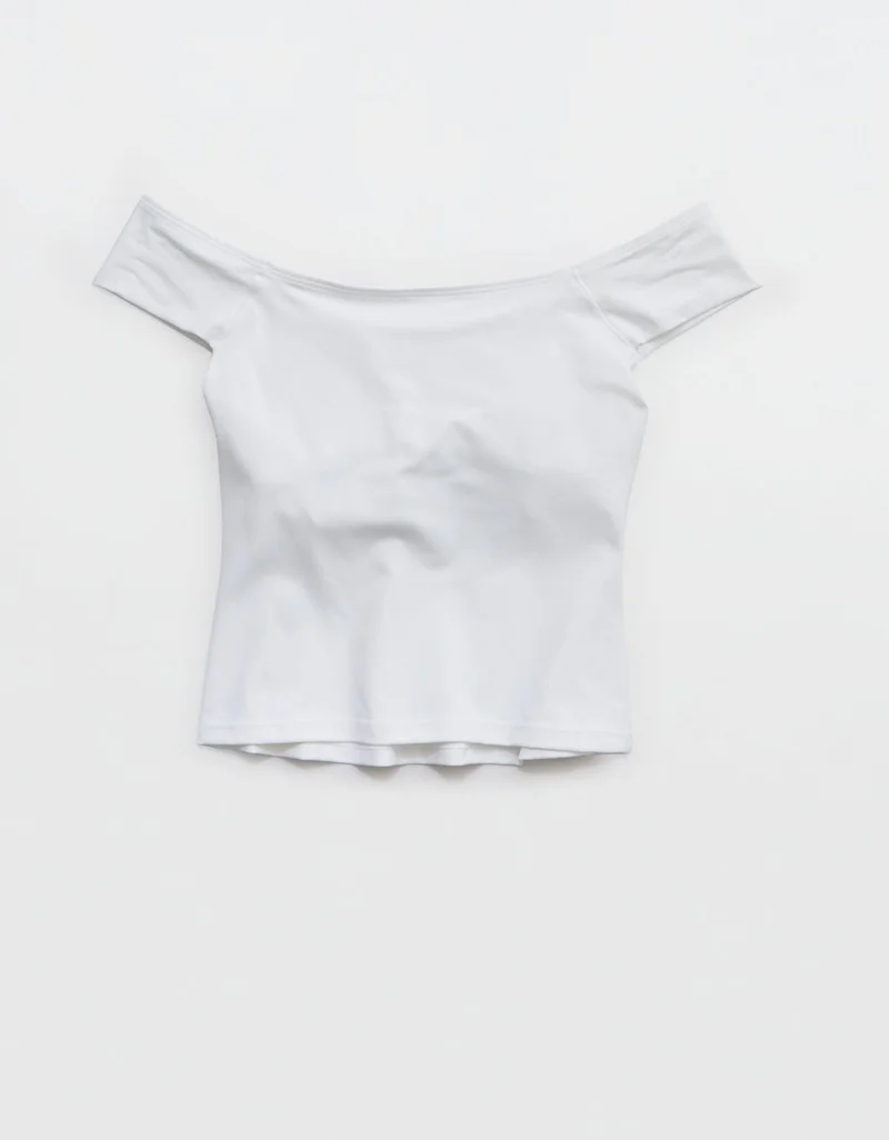 Aerie  OFFLINE By Aerie Real Me XTRA Off The Shoulder T-Shirt for Women | Best Price UAE