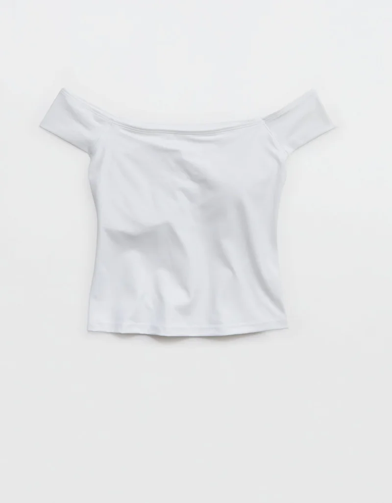 Aerie  OFFLINE By Aerie Real Me XTRA Off The Shoulder T-Shirt for Women | Best Price UAE