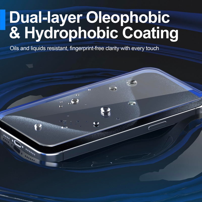 Ailun حماية شاشة أيلون 3 عبوات لجهاز آيفون 15 برو ماكس [6.7 بوصة] + 3 عبوات لحماية عدسة الكاميرا مع إطار تركيب، حماية المستشعر، متوافق مع الجزيرة الديناميكية، زجاج مقسى صديق للحافظة - Image 4