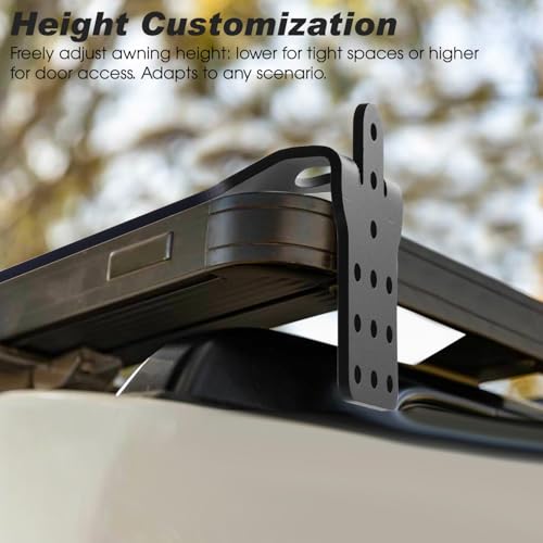 Peakamper Pair Awning Mounting Extended Brackets, Stable Installation for Roof Rack, Cross Bars, Off-Road Awning - Image 3