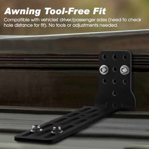 Peakamper Pair Awning Mounting Extended Brackets, Stable Installation for Roof Rack, Cross Bars, Off-Road Awning - Image 2
