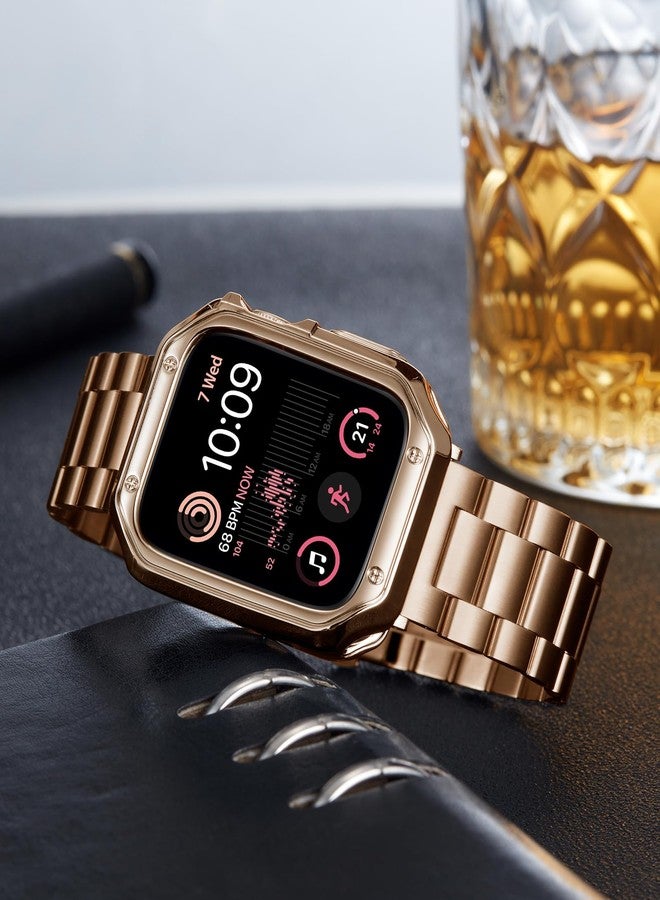 بينلون سوار BINLUN متوافق مع ساعات Apple Watch مقاس 38 مم، 40 مم، و41 مم، مصنوع من الفولاذ المقاوم للصدأ مع غطاء TPU، متوافق مع سلسلة iWatch 9/8/7/6/5/4/3/2/1/SE، للرجال والنساء - Image 5
