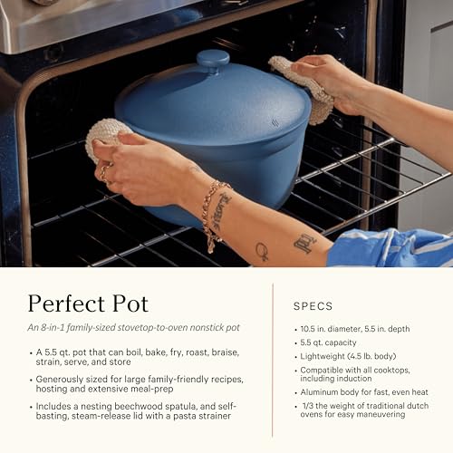 Our Place Cookware Set - 13-Piece Kit Including the Always Pan, Perfect Pot and Spatulas | Multifunctional, Toxin-Free Nonstick | Heat Safe up to 450°F | Oven, Stove, Induction Compatible | Blue Salt - Image 5