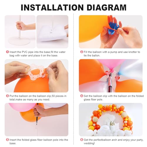 Chamvis Balloon Arch Kit, 9FT Height & 10FT Width Adjustable Balloon Arch Stand Frame Garland Stand: Wedding Baby Shower Birthday Photo Backdrop - Image 4